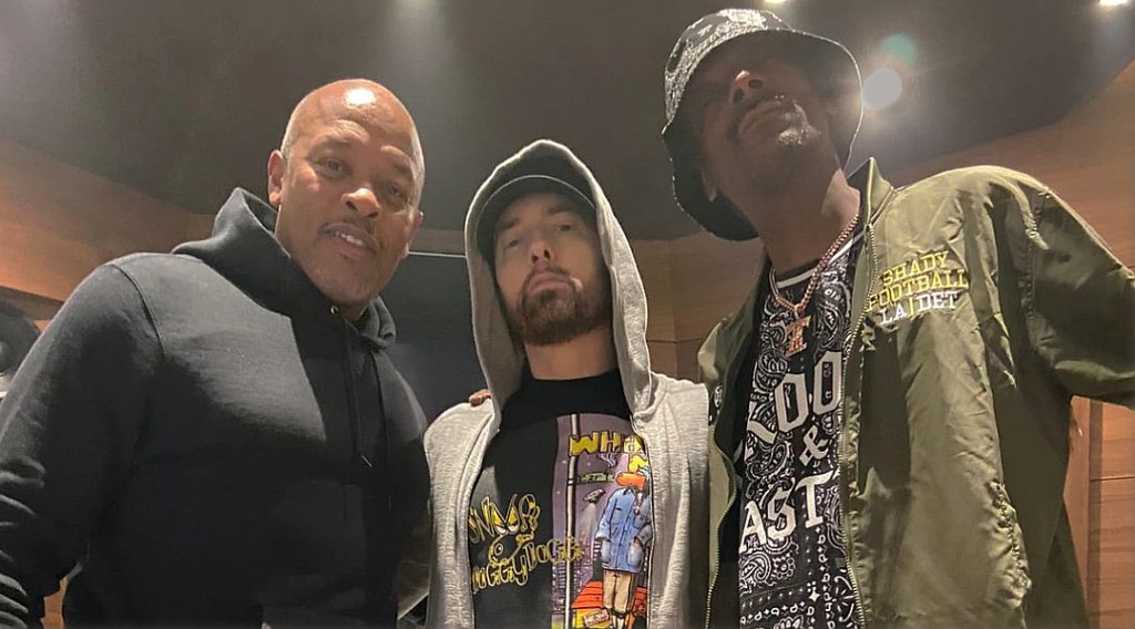 Eminem, Snoop Dogg y Dr. Dre se reúnen en el&nbsp;estudio