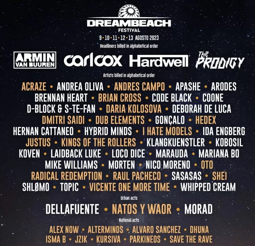 Hedex, I Hate Models, Natos & Waor, Andrés Campo, Acraze o Daría Kolosova, entre los nuevos nombres para Dreambeach&nbsp;2023