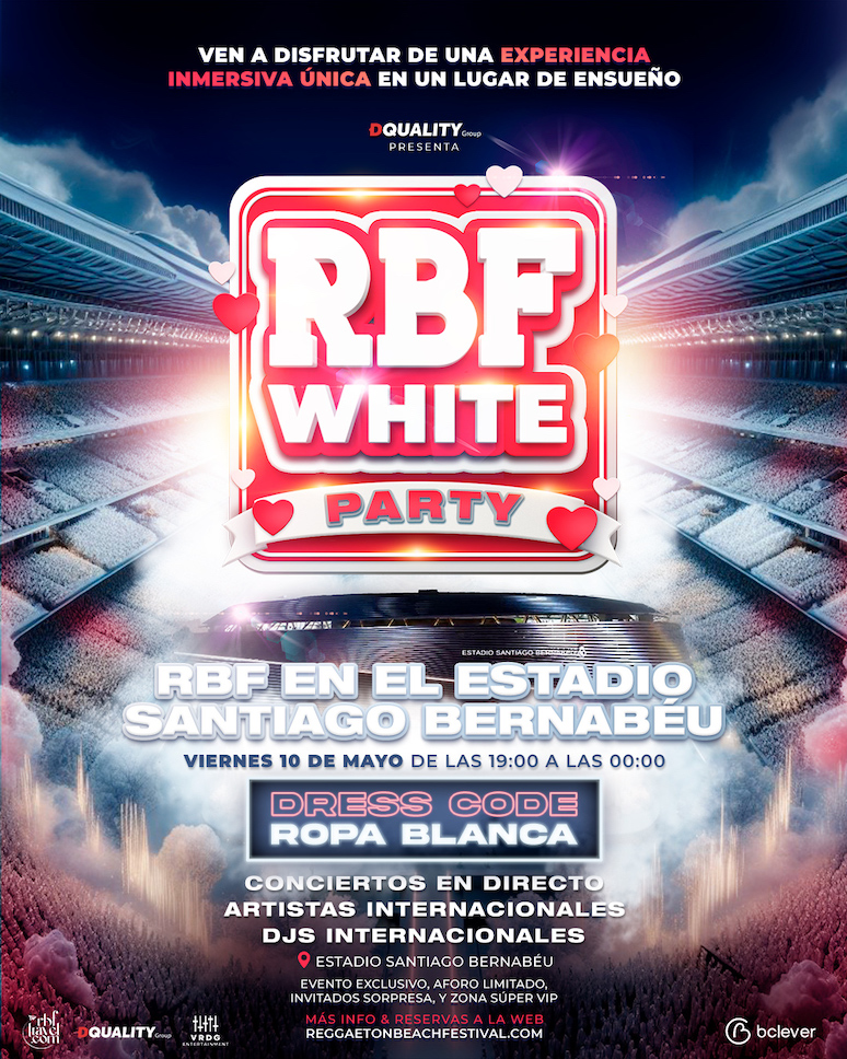 Reggaeton Beach Festival teñirá de blanco el Estadio Santiago Bernabéu en la presentación de su gira de verano&nbsp;2024